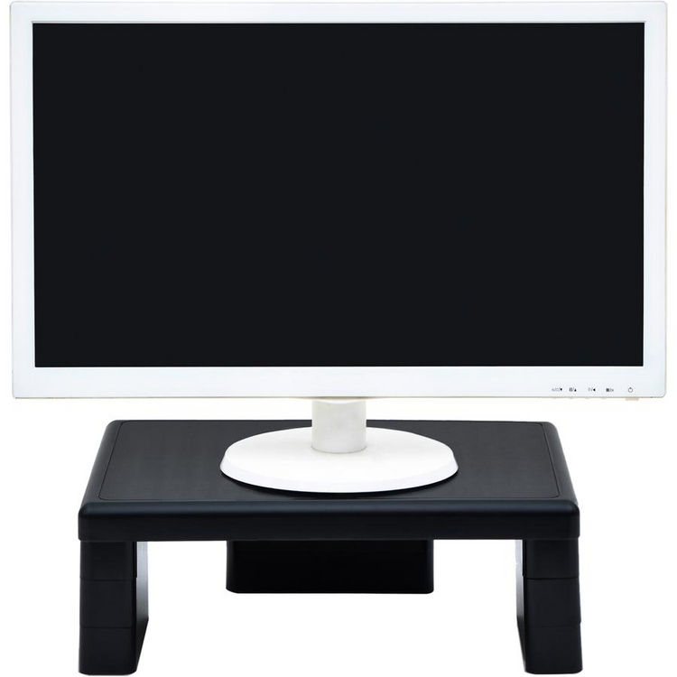 a computer monitor on a stand
