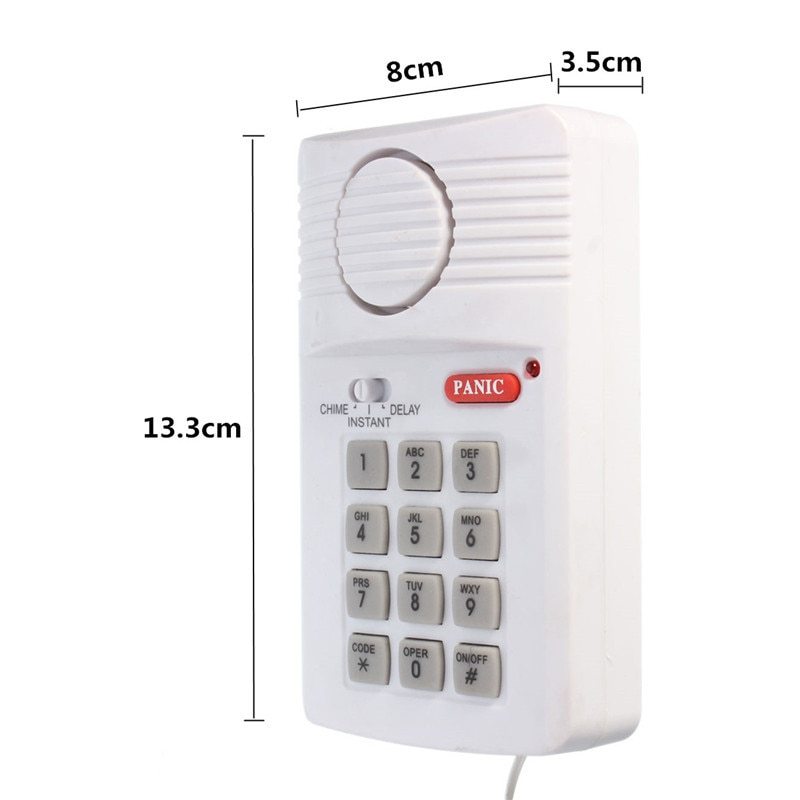a white electronic device with a button and a red button
