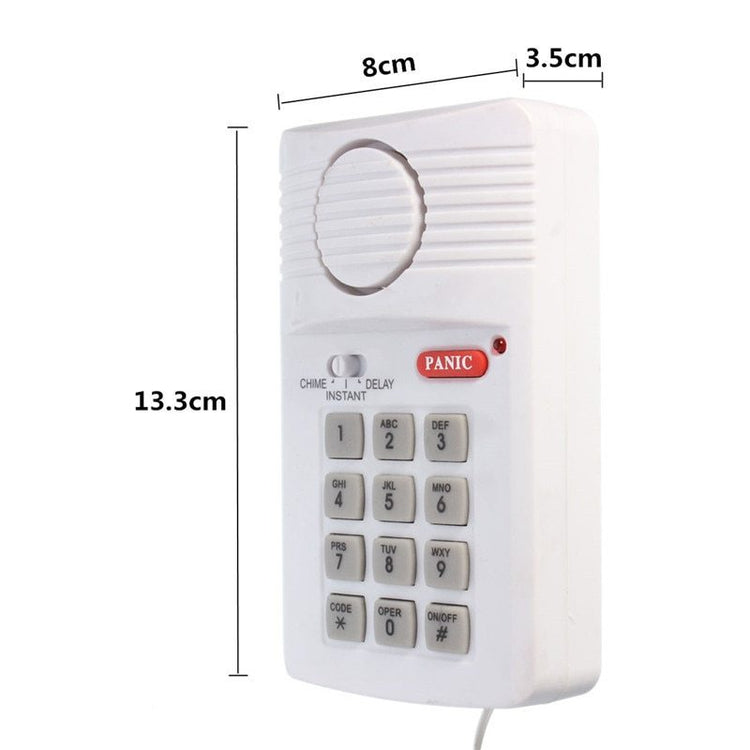 a white electronic device with a button and a red button