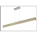 Colmar dimmable integrated LED Rubber wood ceiling island light with adjustable steel braided cable.18W, 1400 lumen, 3000K, rubber wood