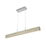 Colmar dimmable integrated LED Rubber wood ceiling island light with adjustable steel braided cable.18W, 1400 lumen, 3000K, rubber wood