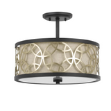 60W X 2 Carmel 2 Light Metal 2 In 1 Semi-FLush / Pendant Chandelier
