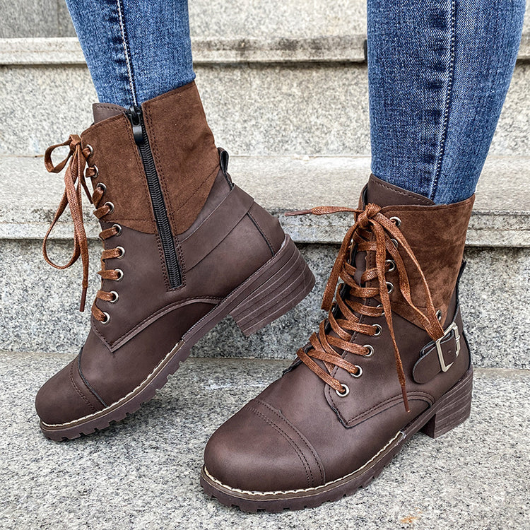 a person wearing brown boots