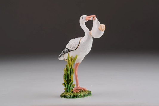 White Stork Carring a Baby