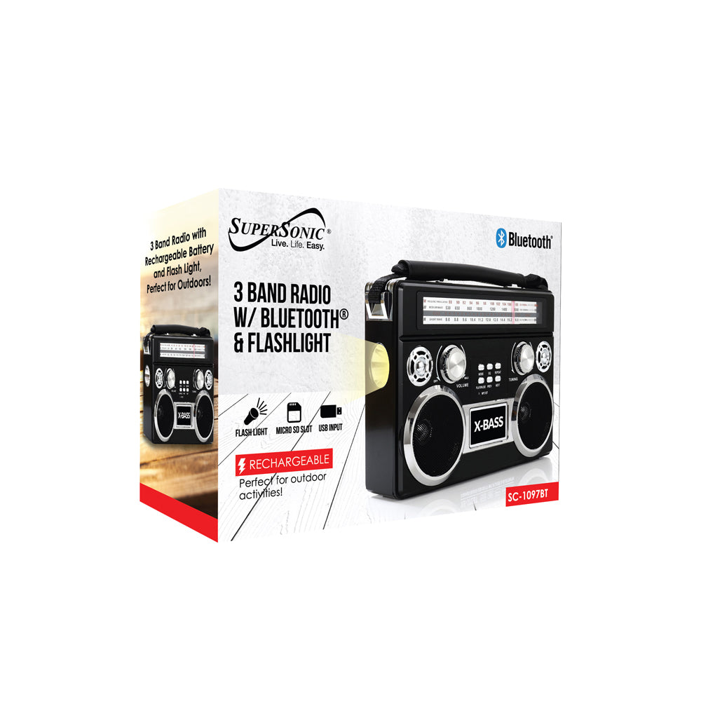 a box with a radio and a picture of it