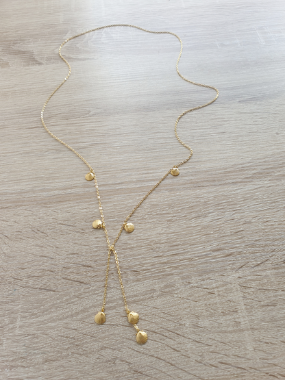 Gold seashell wrap necklace