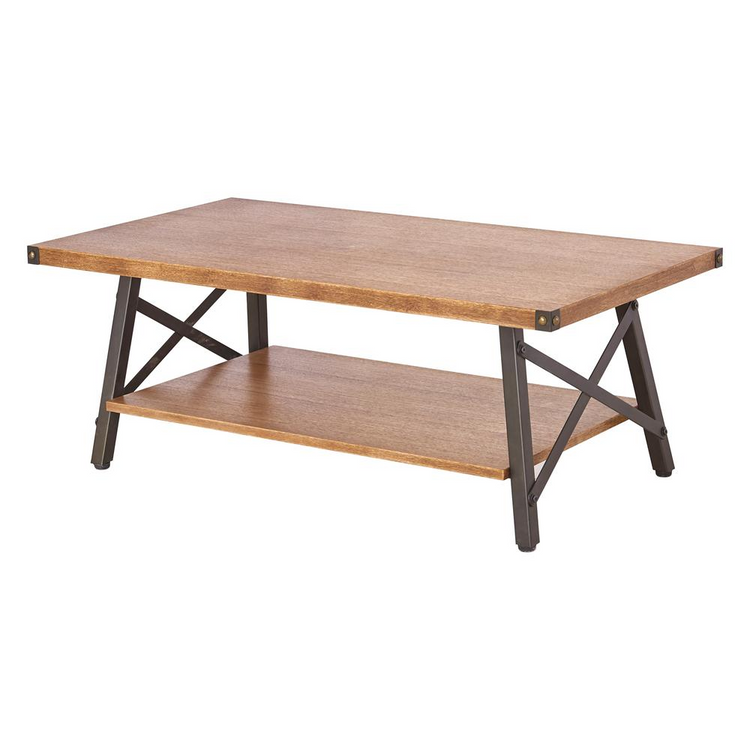 a brown and black coffee table