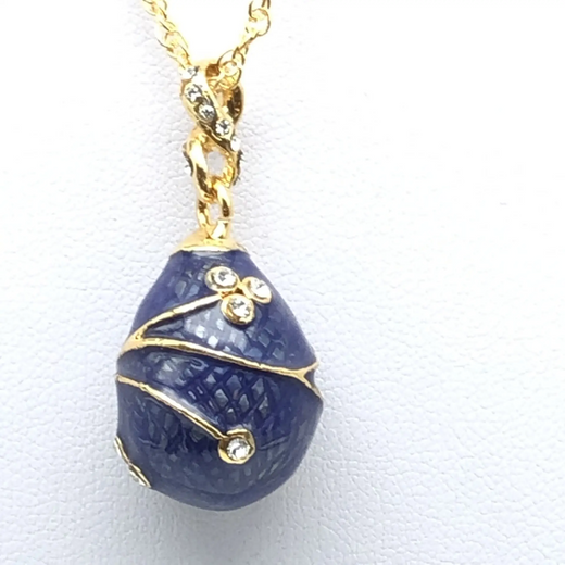 Blue Egg Pendant Gold Necklace