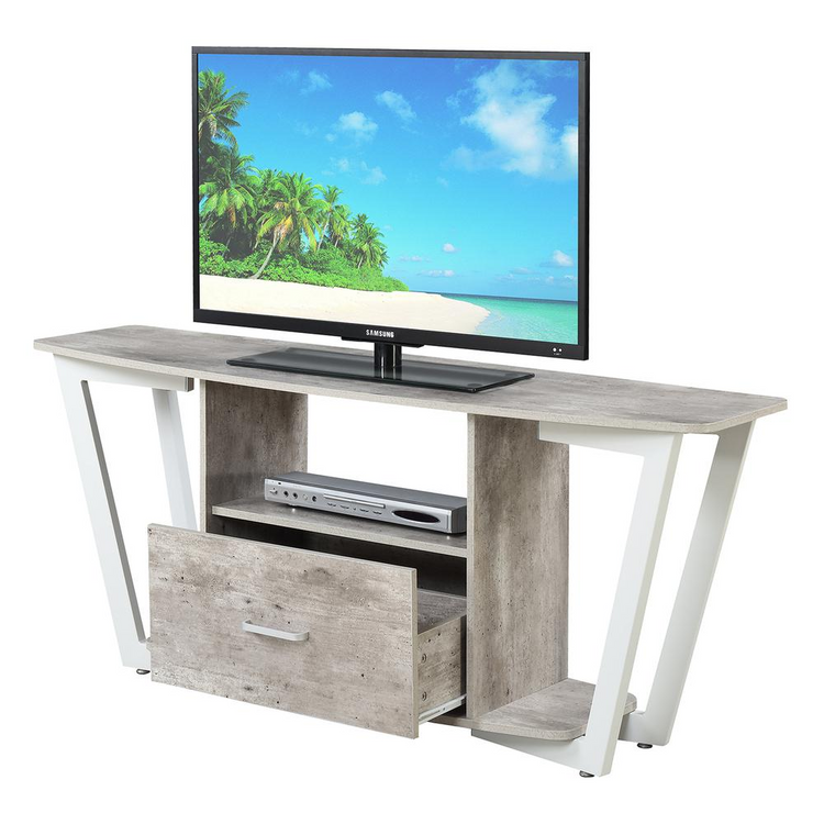 a tv on a stand