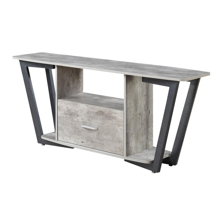 a white and gray console table