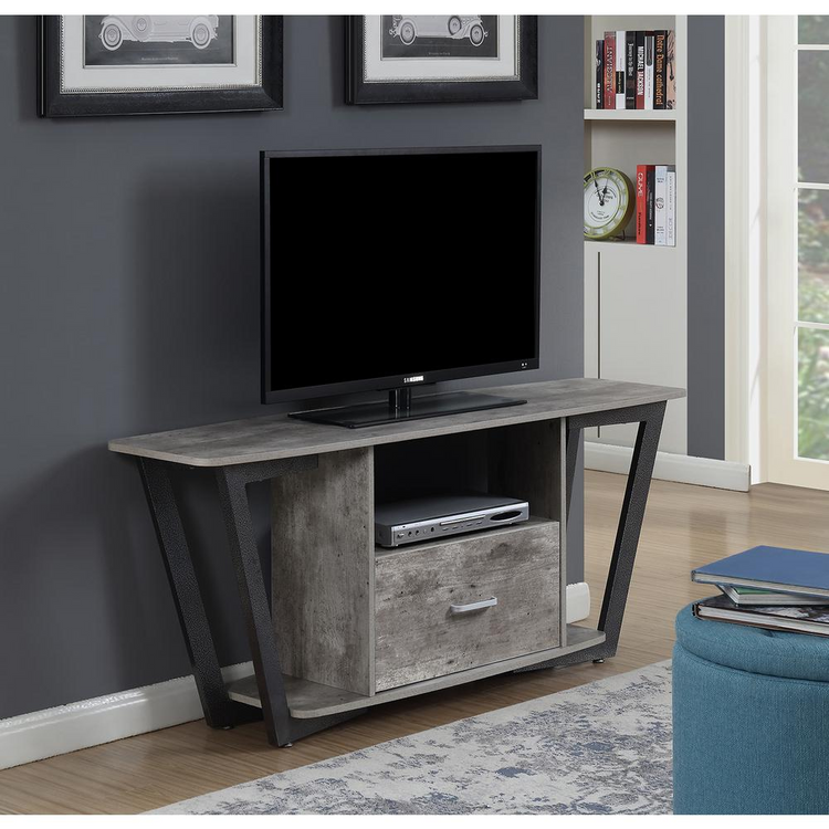 a tv on a stand in a room