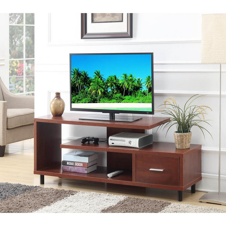 a tv on a stand