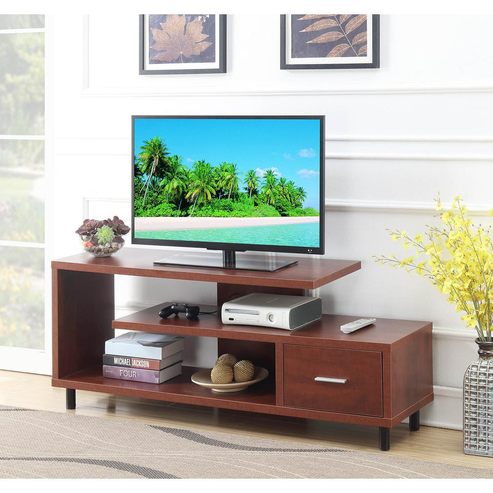 a tv on a stand