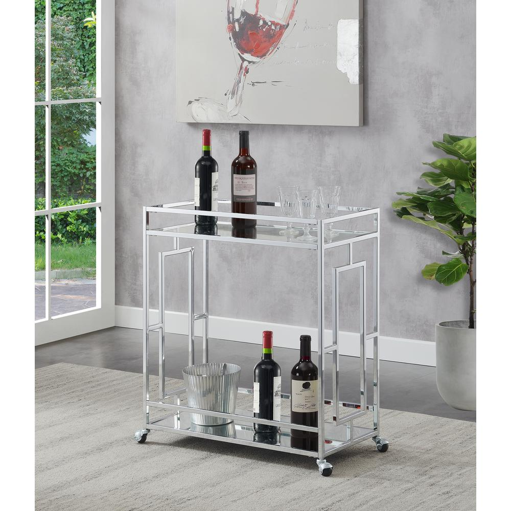 a wine cart with bottles on it