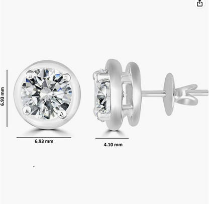 5mm .81ct Round-Cut Moissanite Earrings  925 Sterling Silver