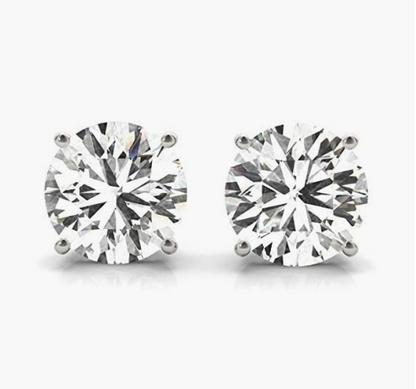 Brilliant 0.80ct Moissanite 14K White Gold Stud Earrings for Women