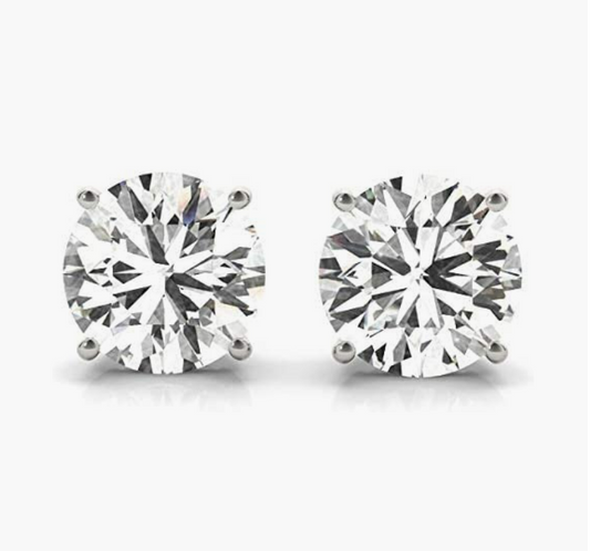 Brilliant 0.80ct Moissanite 14K White Gold Stud Earrings for Women