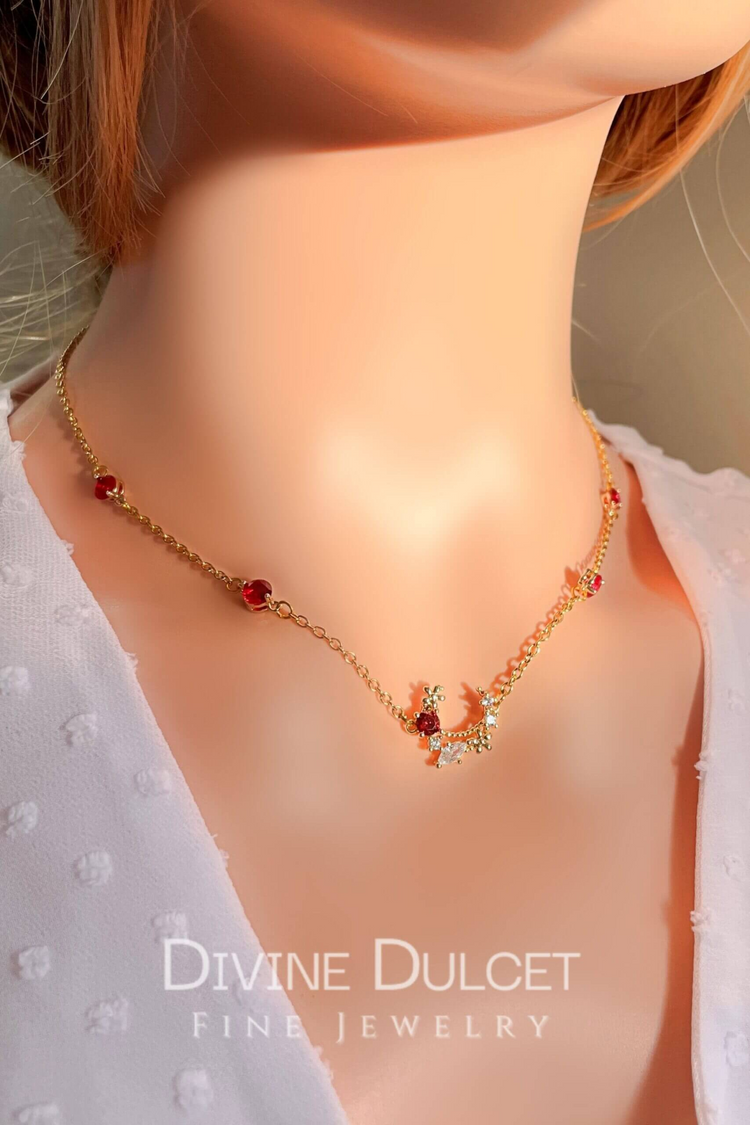 a necklace on a mannequin