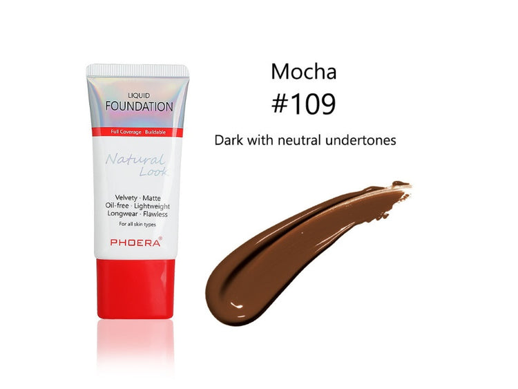 a tube of foundation with a brown smudge