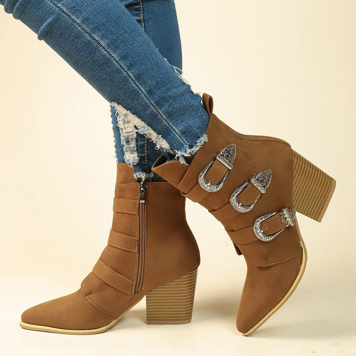 a person wearing jeans and boots