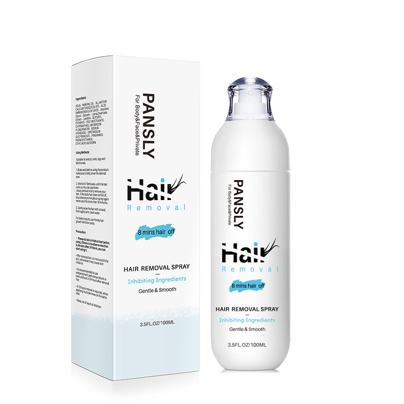 a white bottle of hair removal spray