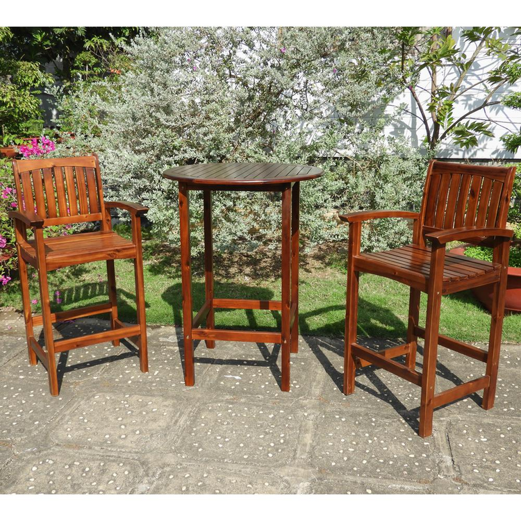 a table and chairs outside
