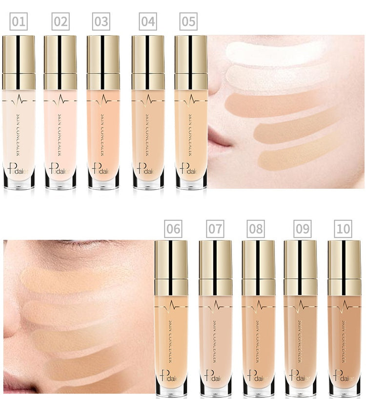 a collage of different shades of foundation