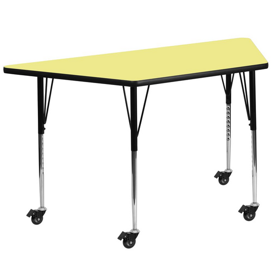 Mobile 29''W x 57''L Yellow Thermal Activity Table - Standard Height Legs