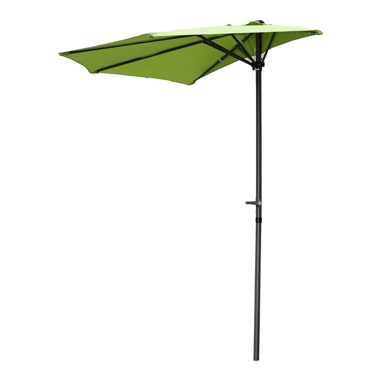 a green umbrella on a pole