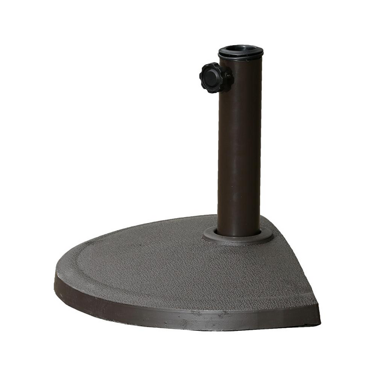 a black metal pole with a round base