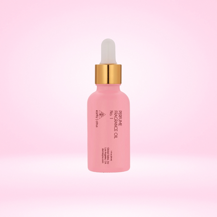 a pink bottle with a dropper