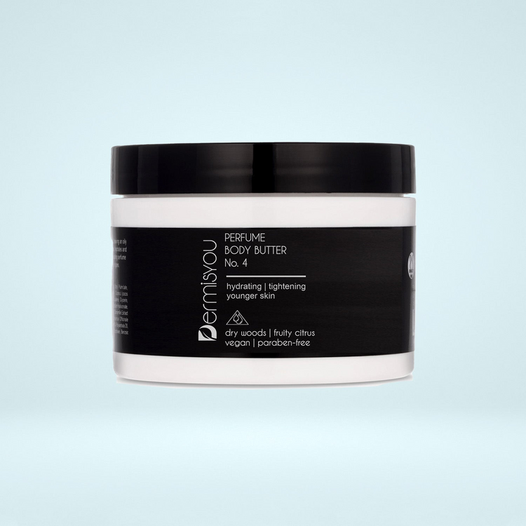 a white container with black label
