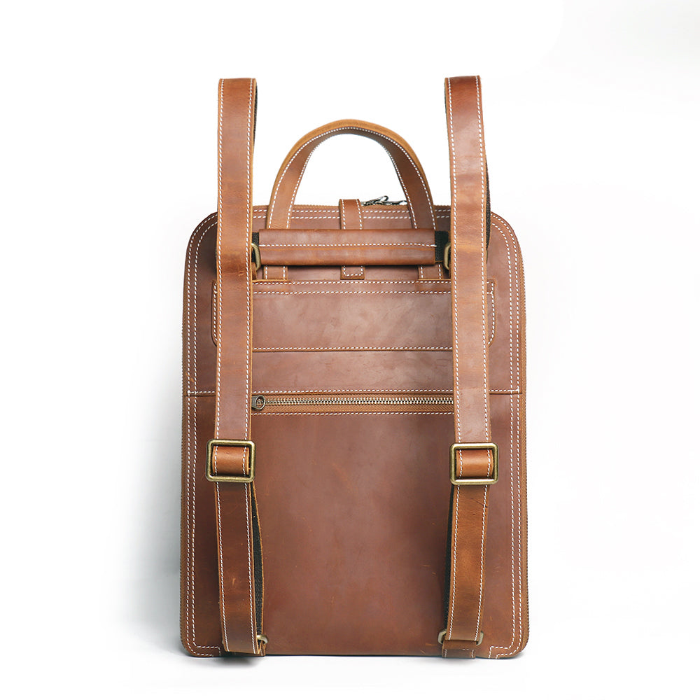 a brown backpack with straps