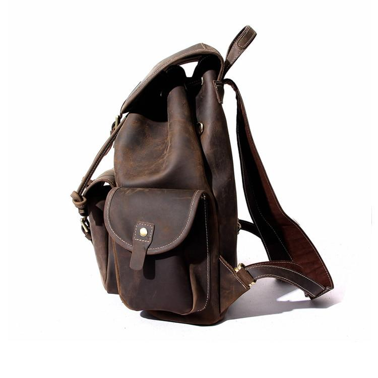 a brown backpack with a strap