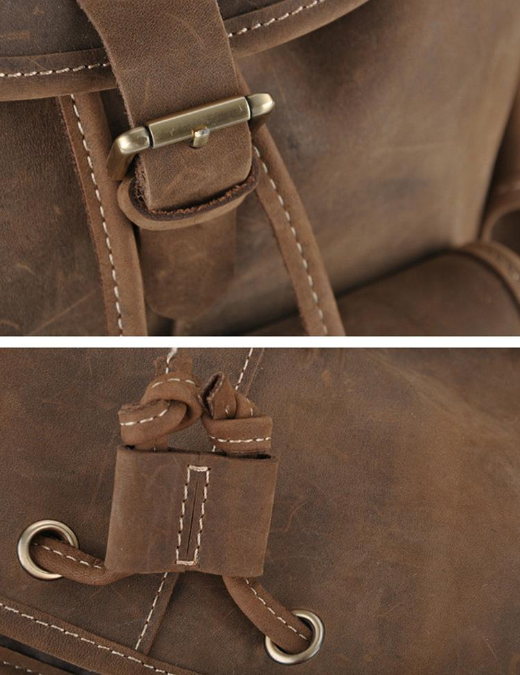 close-up of a leather bag