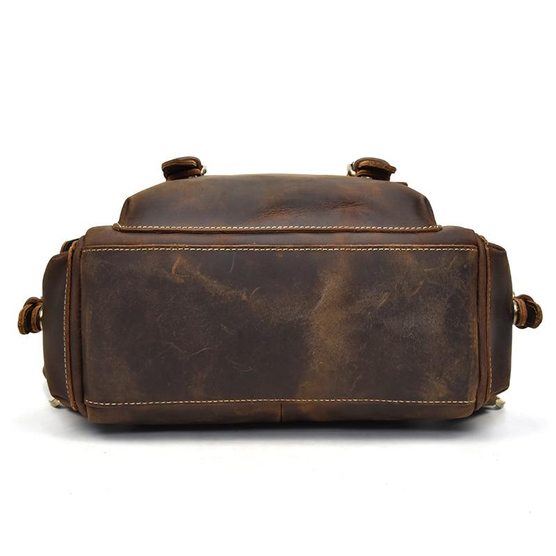 a brown leather bag with straps