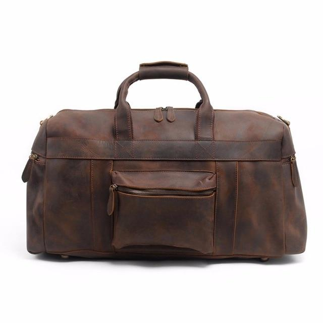 a brown leather bag with a handle