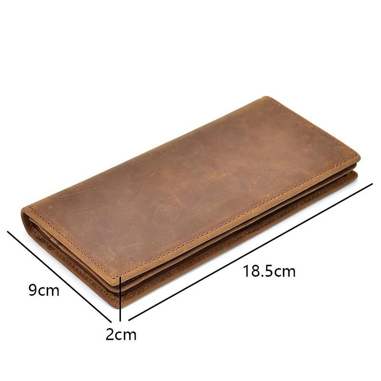 a brown wallet with size of the size of it
