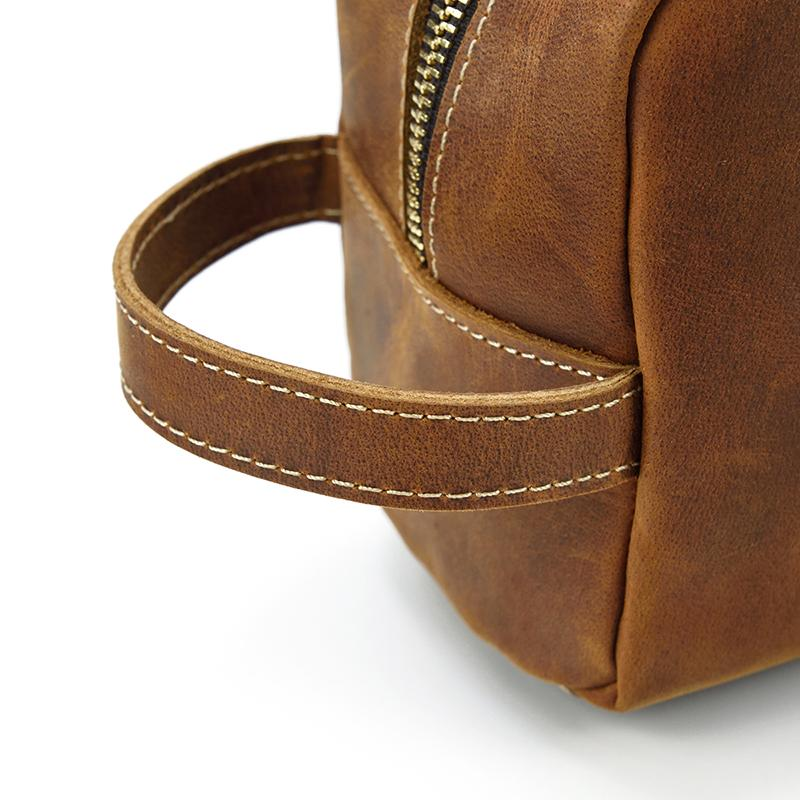a close up of a brown bag