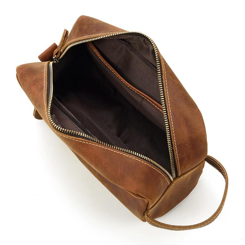 a brown bag with a zipper