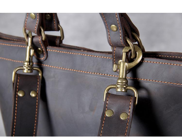 close-up of a leather bag
