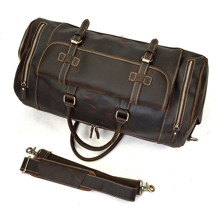 a brown bag with straps