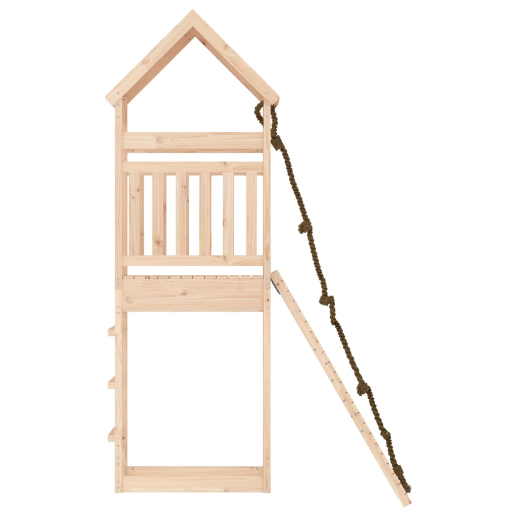 vidaXL Playhouse with Climbing Wall Solid Wood Pine