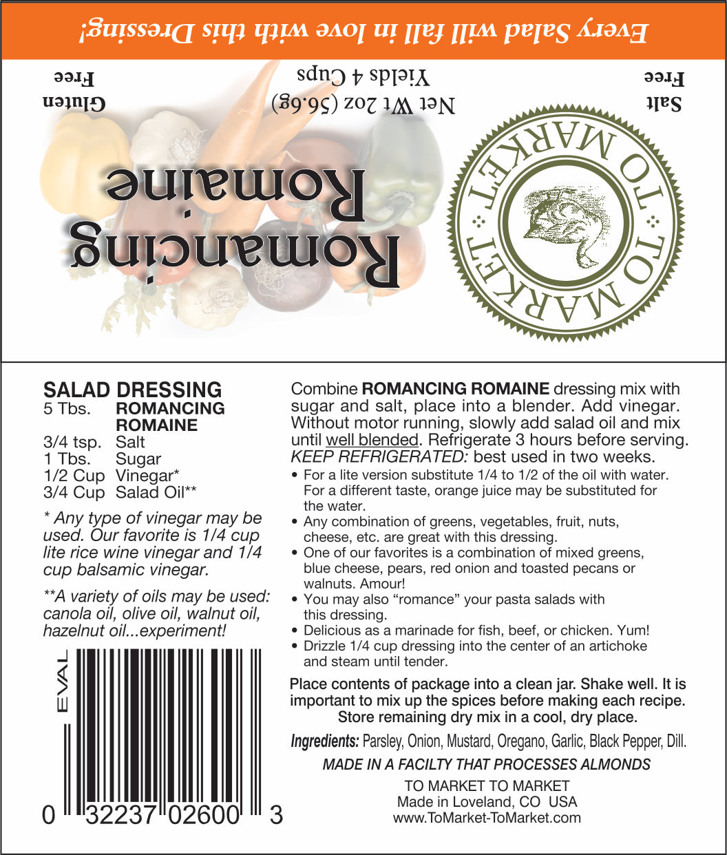 a label of salad dressing