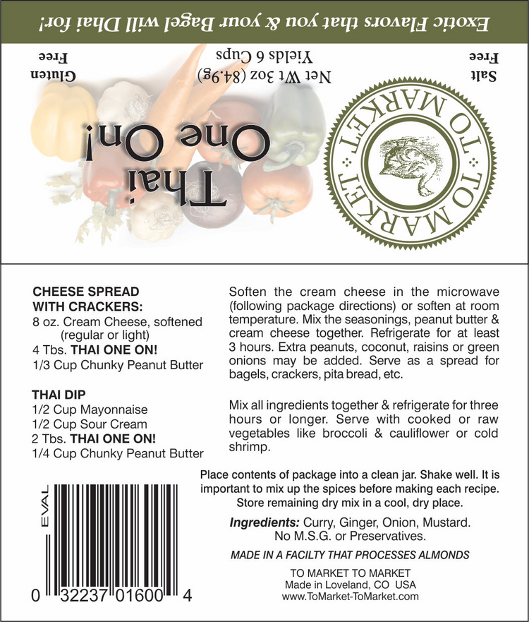 a label of food on a white surface
