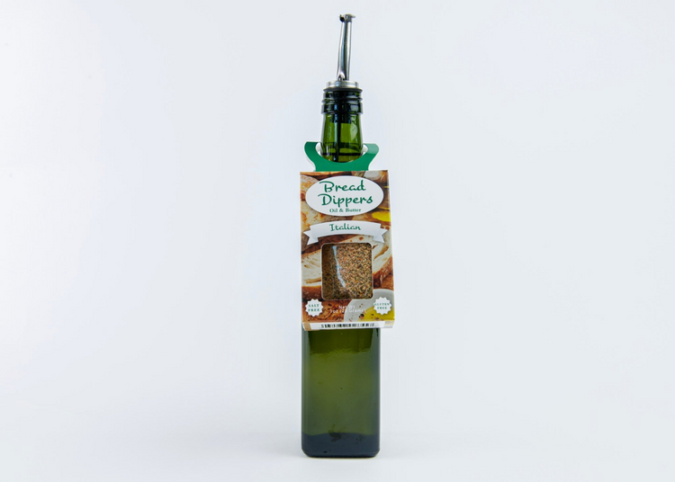 a bottle of oil with a label