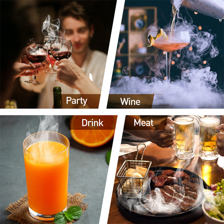 a collage of different drinks