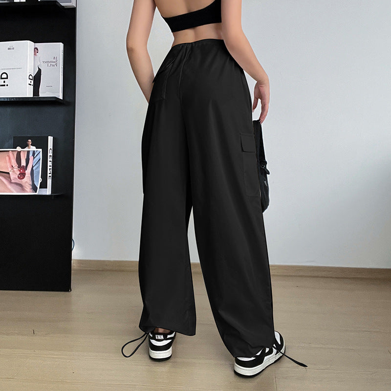 a person wearing black pants