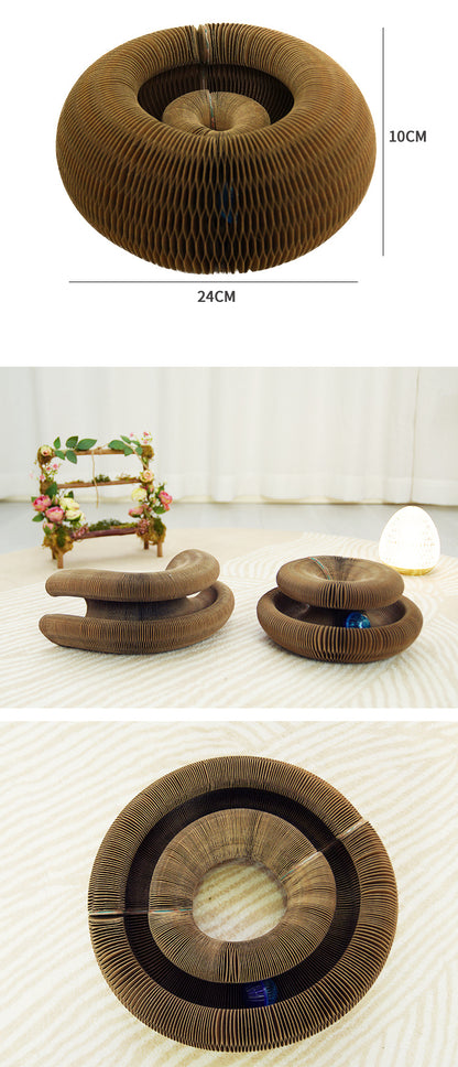 Manufacturer Wholesale Deformable Interactive Corrugated Foldable Cat Scratcher Cardboard