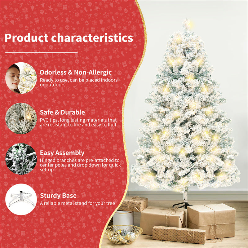 a christmas tree with lights and presents